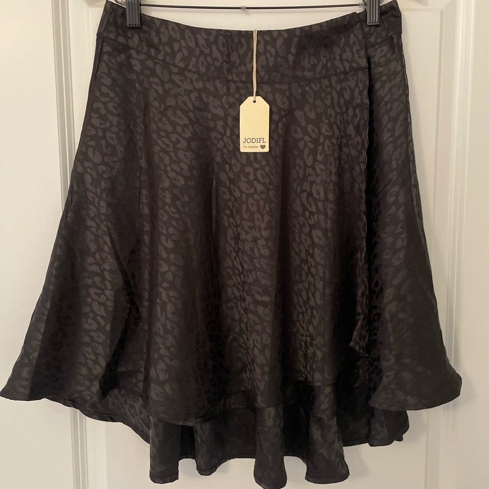 NWT Vici Jodifl Black Leopard Print Wrap Skirt